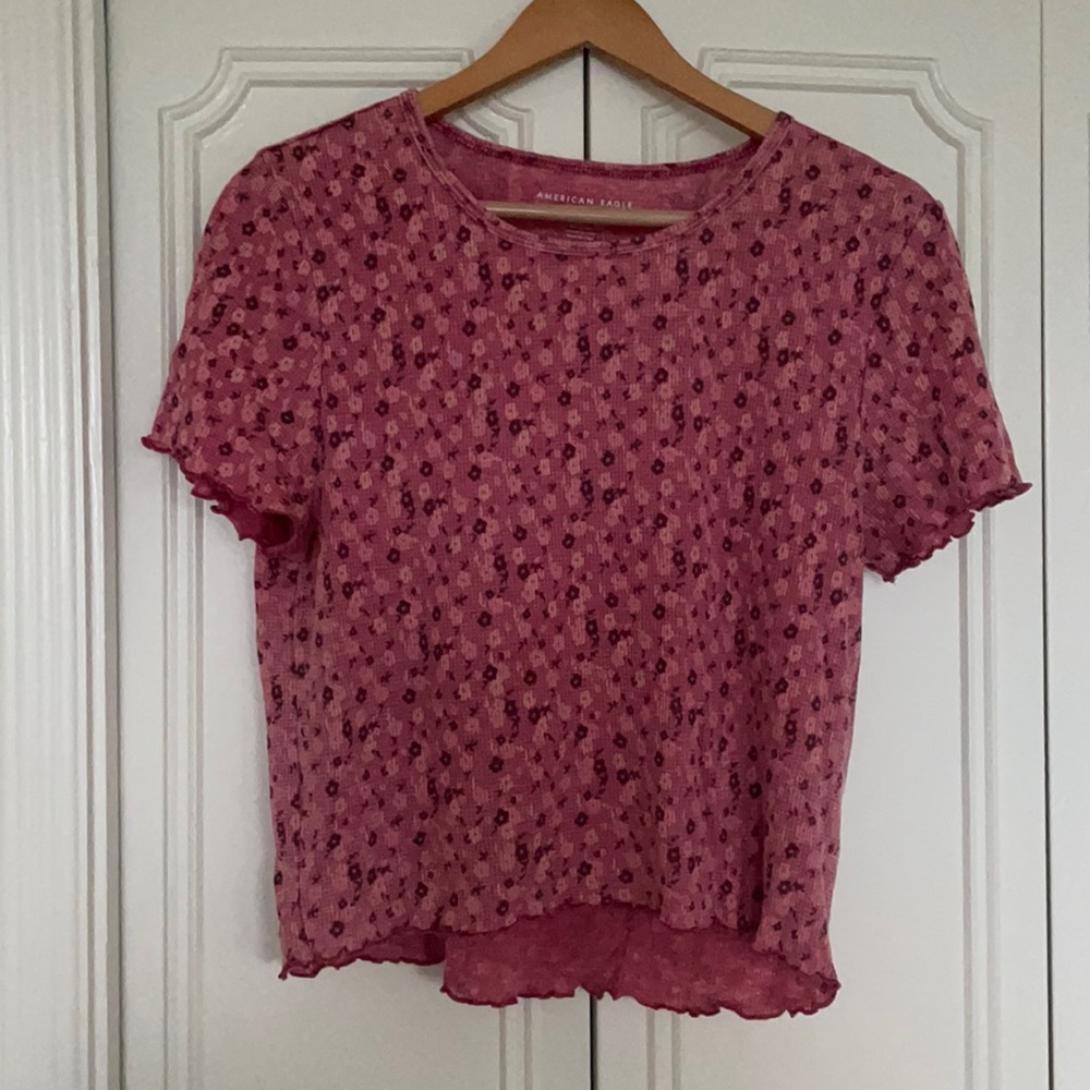 Pink Floral Crop Top